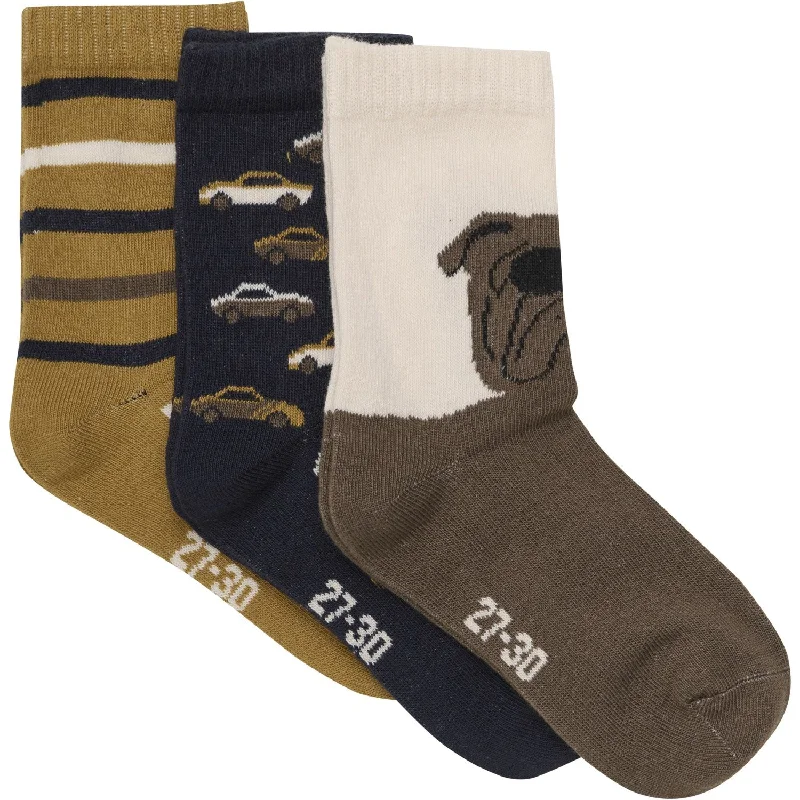 sock colors thermal -  Minymo Sepia 3-Pack Socks