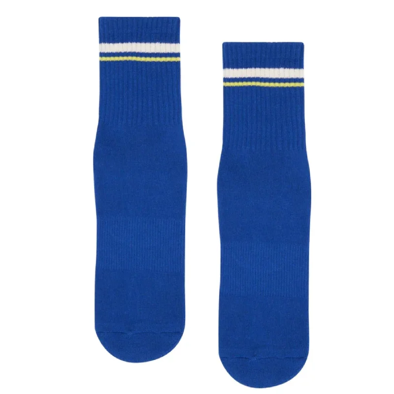 sock quality running -  Crew Grip Socks - Sporty Stripe (Barre / Pilates)