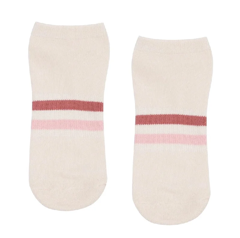 sock features custom -  Classic Low Rise Striped Grip Socks - (Barre / Pilates)