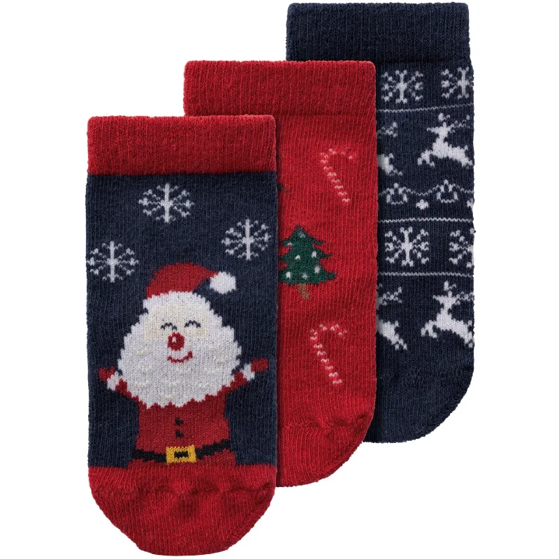 sock warranty hiking -  Name It Dark Sapphire Jester Red Richristmas 3-pack Socks