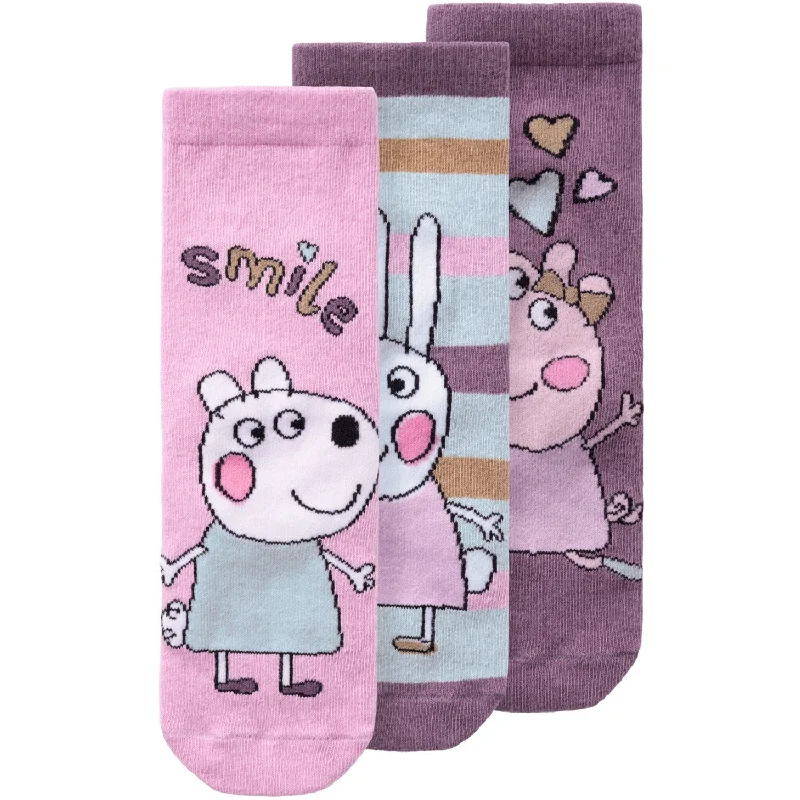 sock refunds custom -  Name It Pastel Lavender Amina Peppa Pig 3-Pack Socks