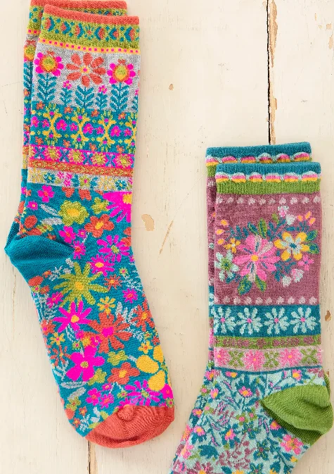 sock prices custom -  Natural Life Boho Sock Set, Set of 2 - Flower