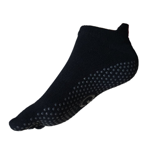 sock designs running -  Non Slip Toe Socks in Black