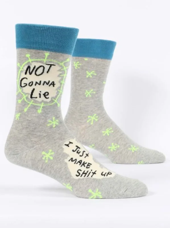 sock deals running -  Not Gonna Lie, I Just Make Shit Up Men's Crew Sock