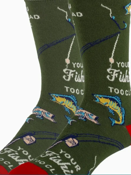 sock delivery hiking -  Oooh Yeah! Gone Fishing | Men's Cotton Crew Funny Socks