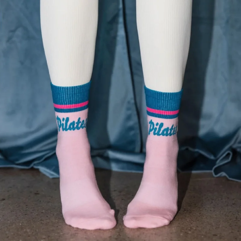 sock drying custom -  Bubblegum Pilates - Crew Grip Socks (Barre / Pilates)