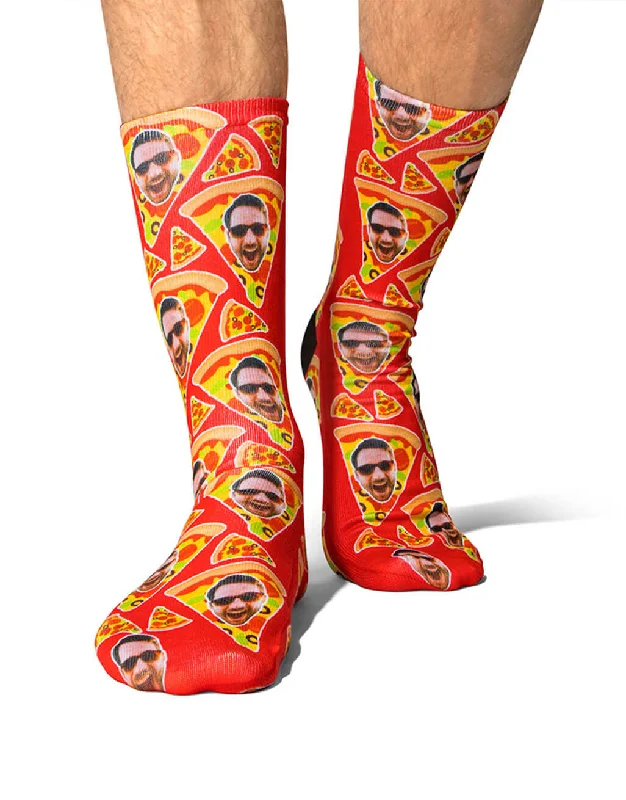 sock guarantee hiking -  Pizza My Face Socks