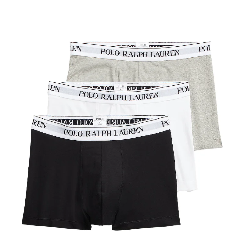 sock washing hiking -  Polo Ralph Lauren 3-Pack Boxer Briefs White / Polo Black / Andover Heather