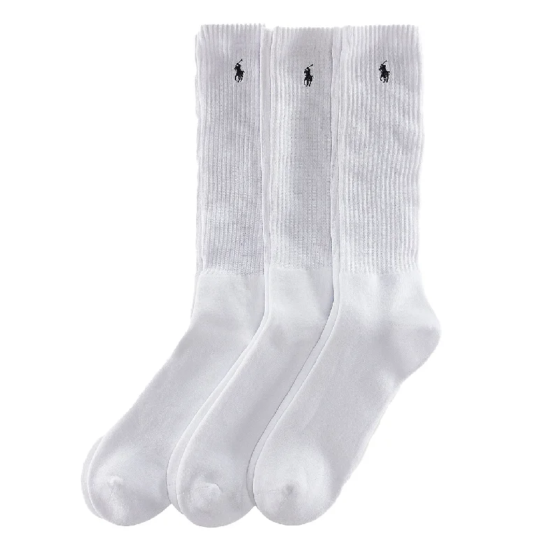 sock stock hiking -  Polo Ralph Lauren Crew PP 3 Pack Socks White