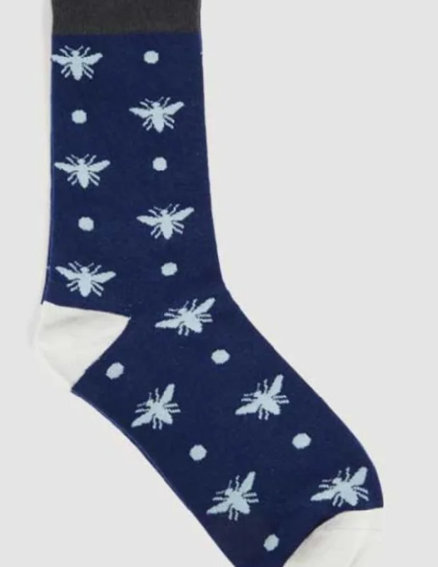 sock pairs hiking -  Quintessential Bamboo Socks Mens Socks/Bees - Navy