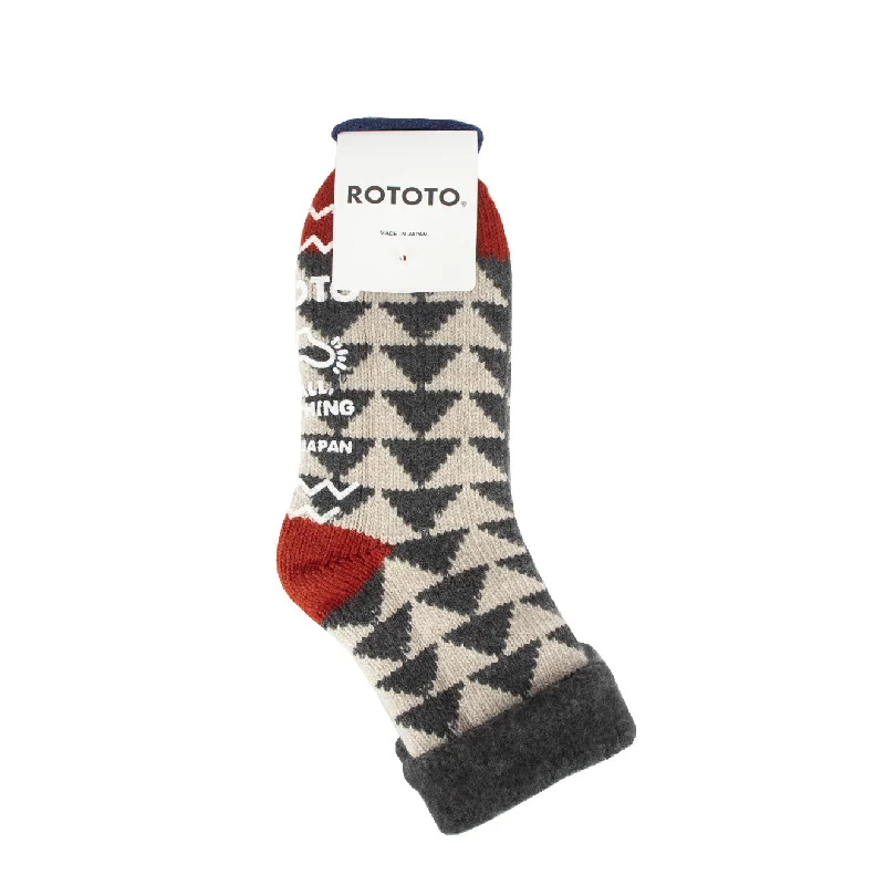 sock materials custom -  Rototo Comfy Room Socks Charcoal / Red