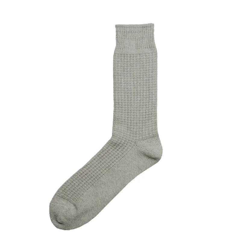 sock designs custom -  Rototo Cotton Waffle Crew Socks Medium Gray