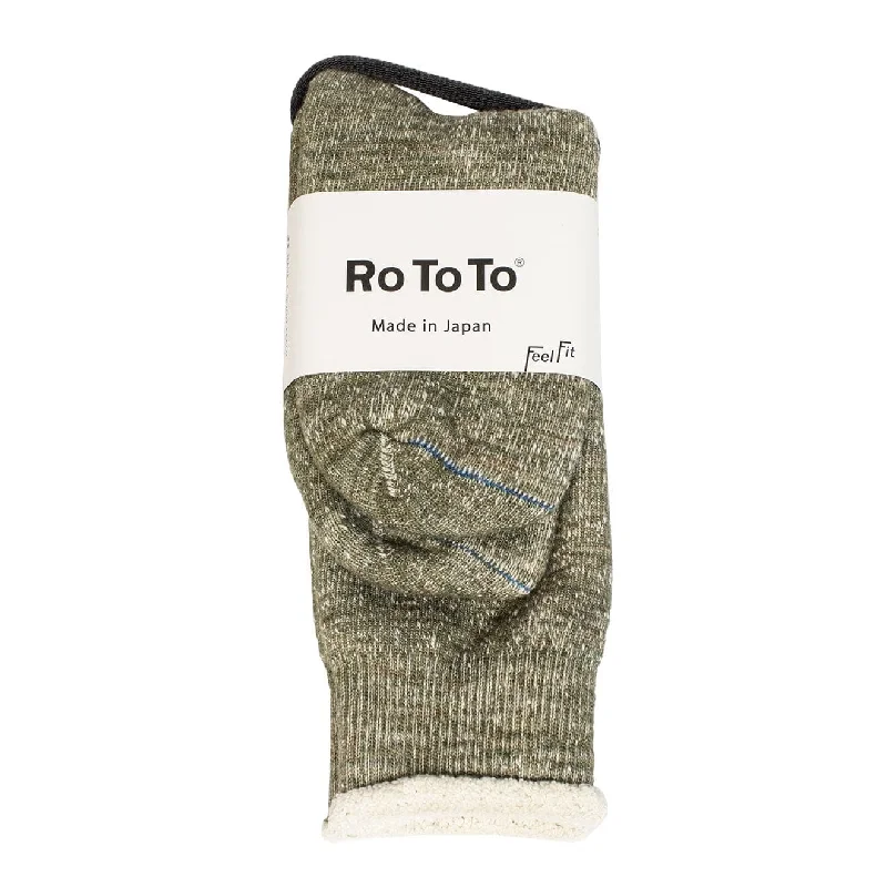 sock trends custom -  RoToTo Double Face Socks Army Green