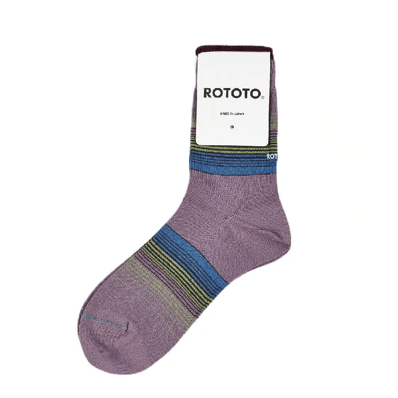 sock selection running -  Rototo Four Stripe Light Purple