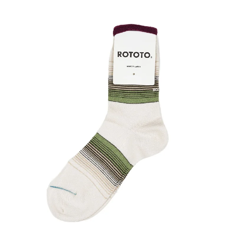 sock assortment running -  Rototo Four Stripe White