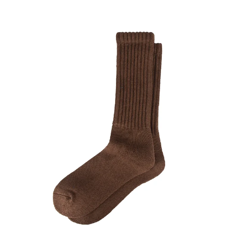 sock packs running -  Rototo Loose Pile Crew Socks Chocolate