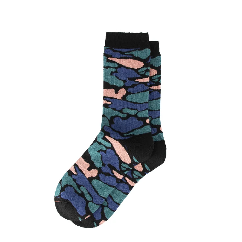 sock codes running -  Rototo Pile Camo Crew Socks Multi