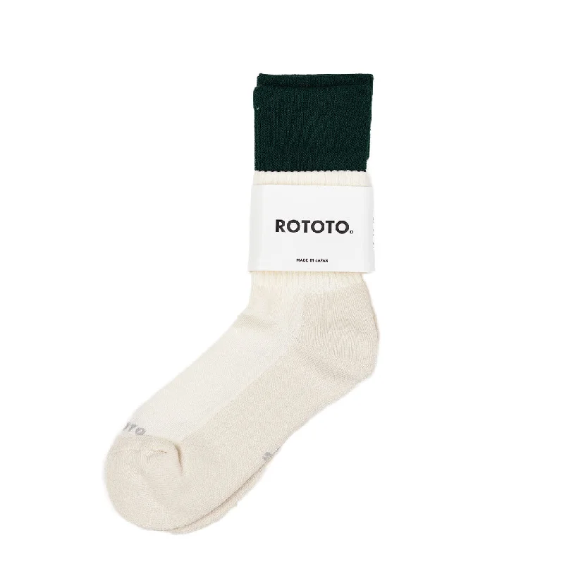 sock promotions running -  Rototo Top Block Green / Off White