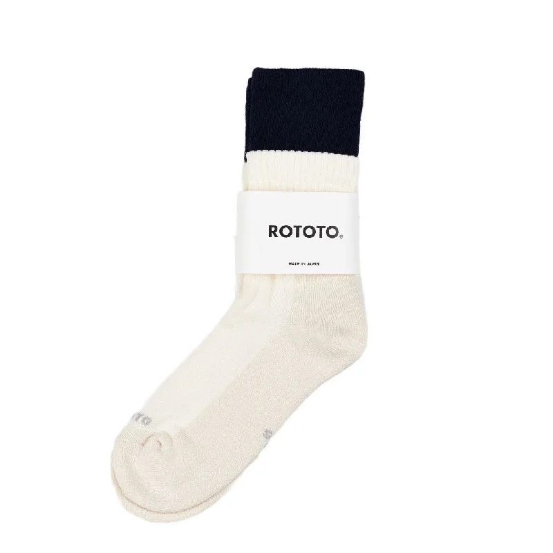 sock refunds running -  Rototo Top Block Navy / Off White