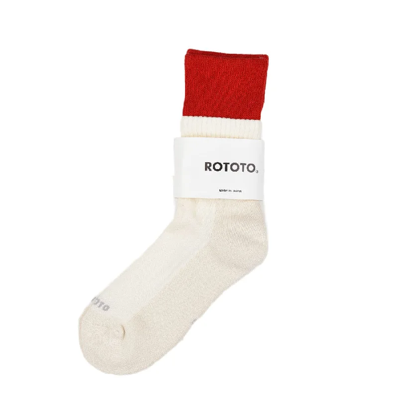 sock returns running -  Rototo Top Block Red / Off White