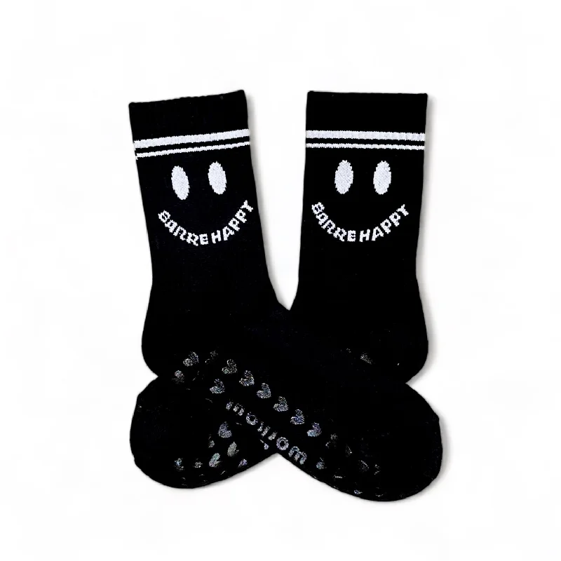 sock stock running -  Barre Happy - Crew Grip Socks