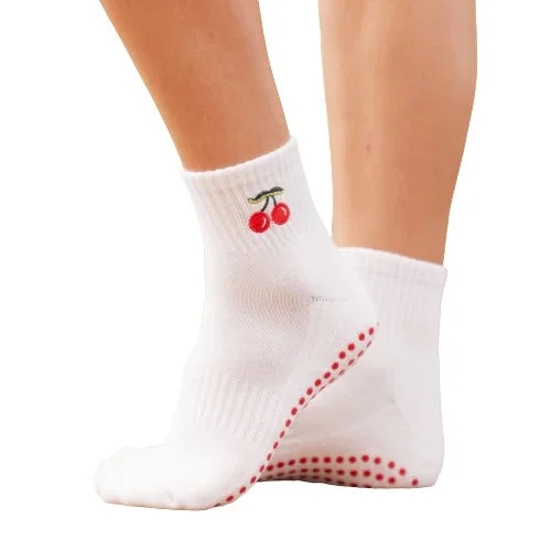 sock storage thermal -  Cherries - Ankle Grip Sock (Barre / Pilates)