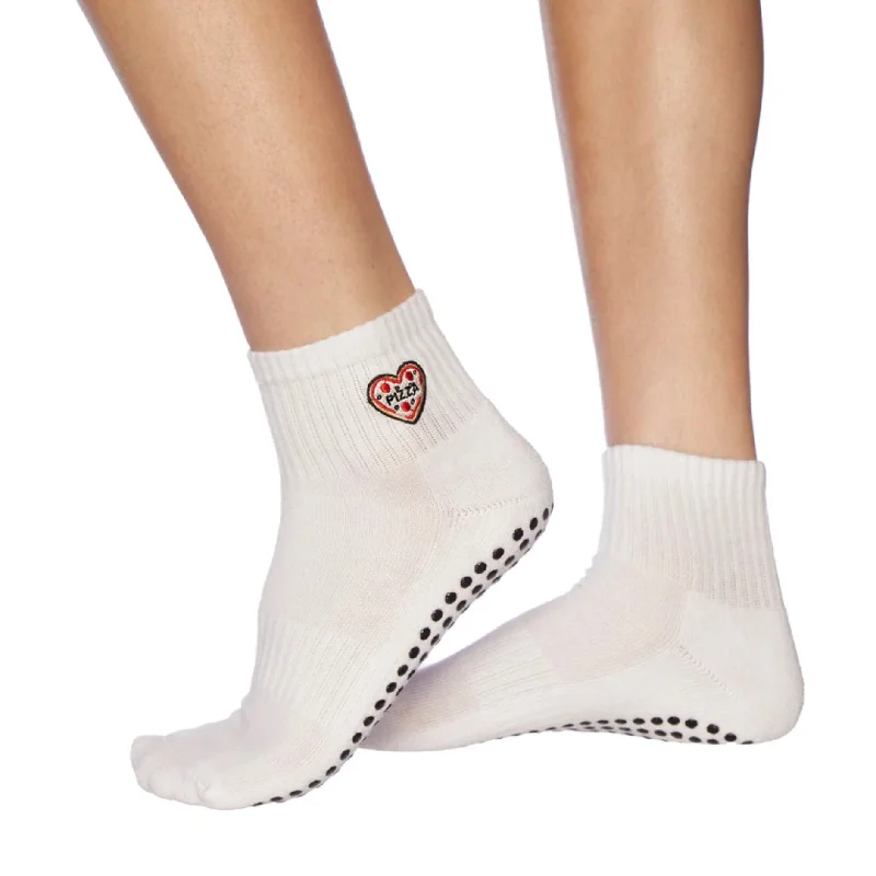 sock fashion custom -  Pizza - Ankle Grip Sock (Barre / Pilates)