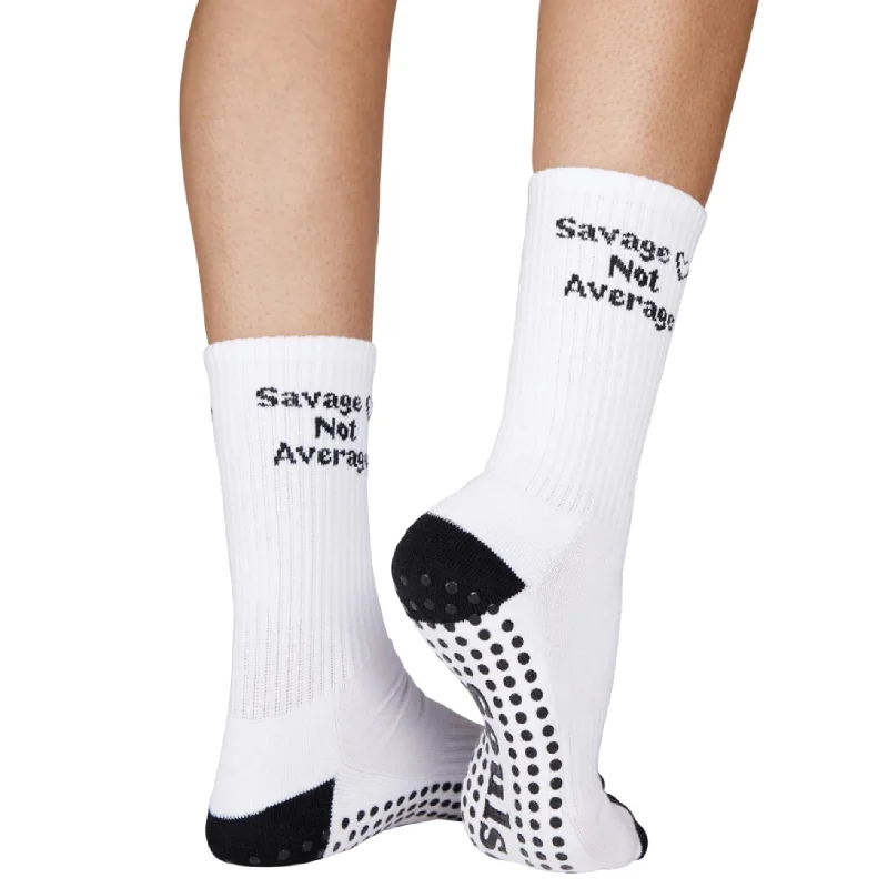 sock pairs hiking -  Savage Not Average - Crew Grip Sock (Barre / Pilates)