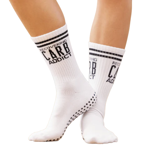 sock durability thermal -  Recovering Carb Addict - Crew Grip Sock (Barre / Pilates)