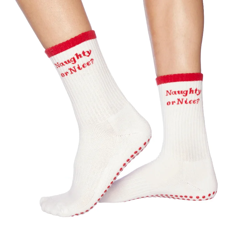 sock uses thermal -  Naughty or Nice - Crew Grip Sock (Barre / Pilates)