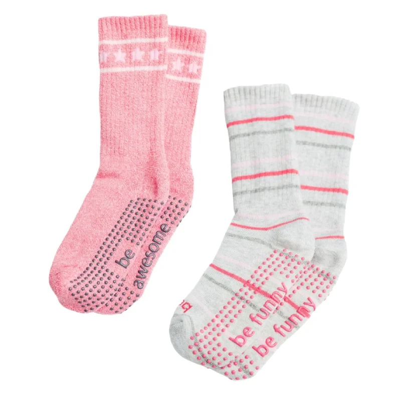 sock washing hiking -  Girls 2 Pack  - Cate Grip Crew Socks (Barre / Pilates)