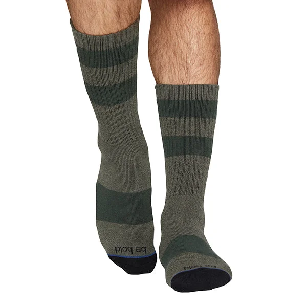 sock patterns thermal -  Mens Be Bold - Forest Crew Grip Socks (Barre / Pilates)