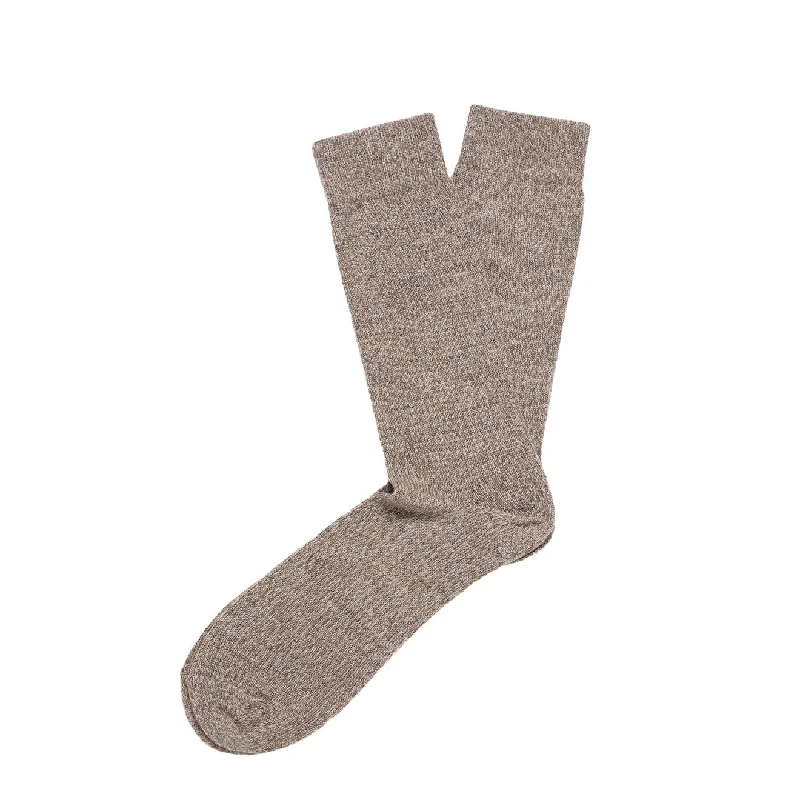 sock types running -  Sunspel Merino Wool Socks Umber Brown Twist