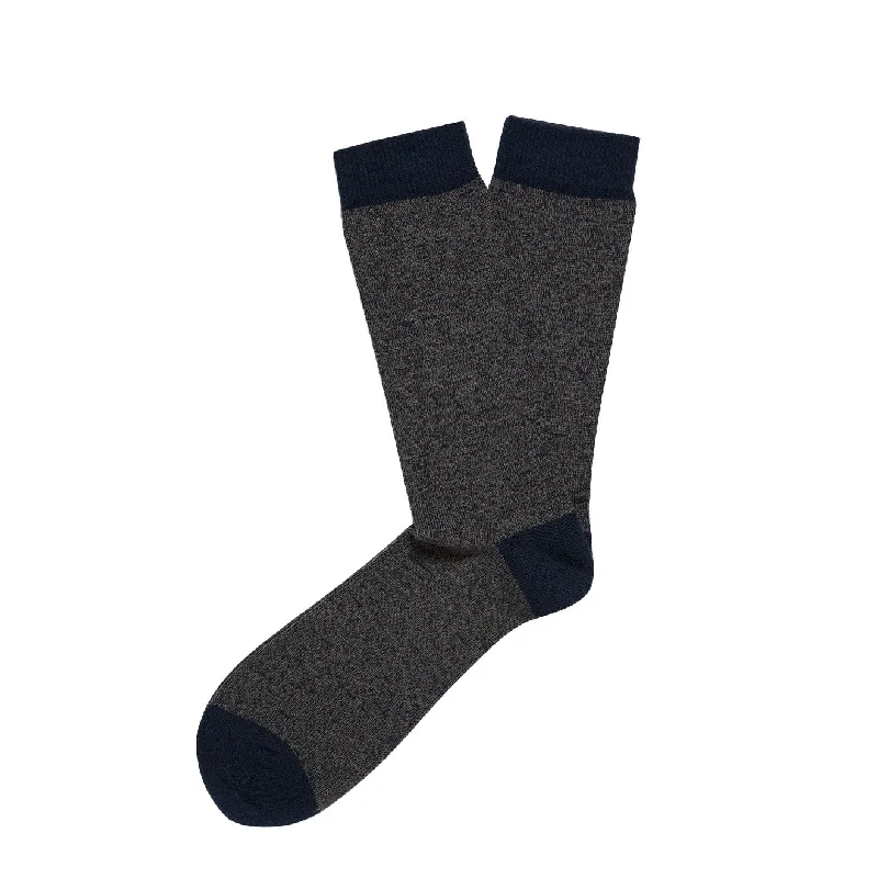 sock materials running -  Sunspel Organic Cotton Socks Navy / Caper Twist