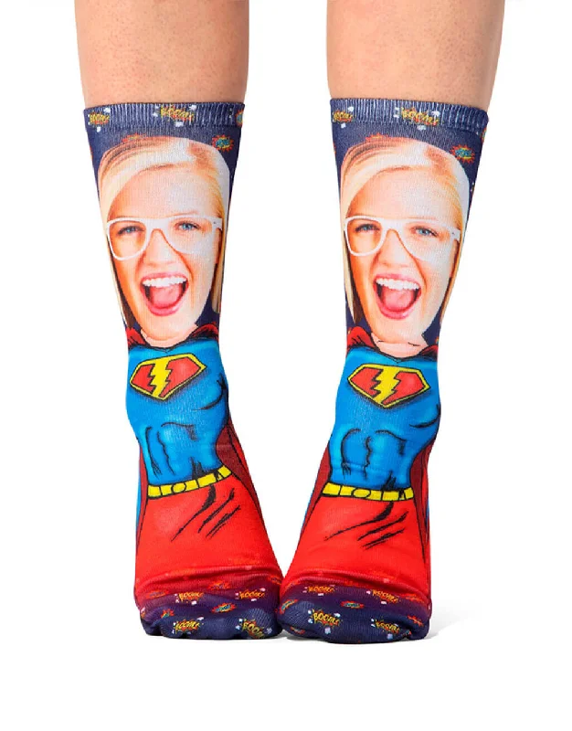 sock fashion custom -  Superwoman Me Socks