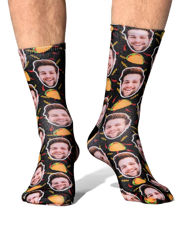 sock types custom -  Taco Face Socks