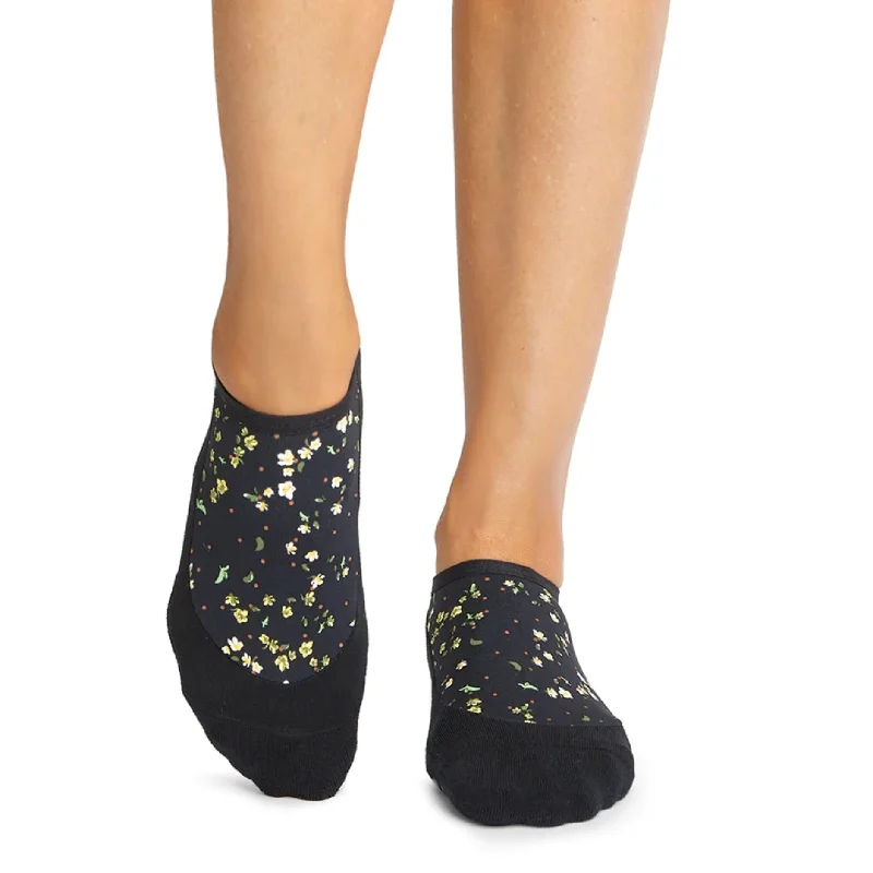 sock styles hiking -  Maddie Grip Socks - Ebony Flourish (Pilates / Barre)