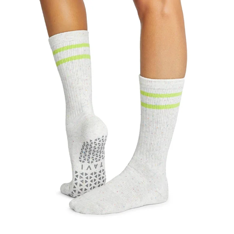 sock warranty running -  Kai Crew Grip Socks - Lime Out Of Office (Pilates / Barre)