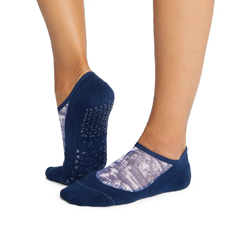 sock promotions hiking -  Maddie Grip Socks - Navy Tropic Toile (Pilates / Barre)