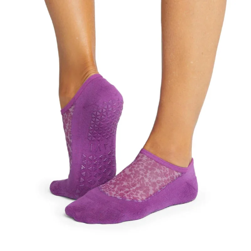 sock promotions running -  Maddie Grip Socks - Violet Floral (Pilates / Barre)