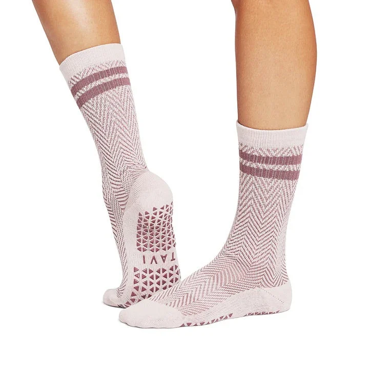 sock patterns running -  Kai Crew Grip Socks - Soft Blush (Pilates/Barre)