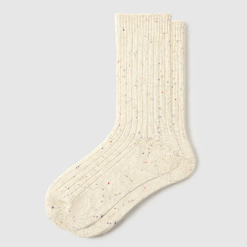 sock trends thermal -  Women's Textured Lightweight Crew Socks - White