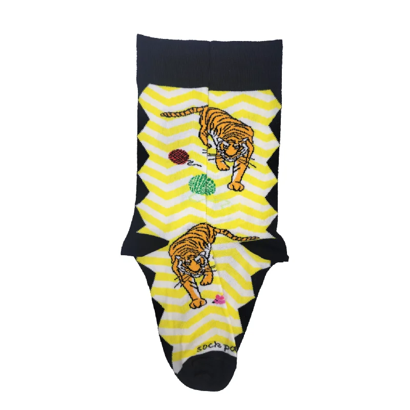 sock ratings custom -  Sock Panda - Tiger Playing with Toys Socks (Adult Med)