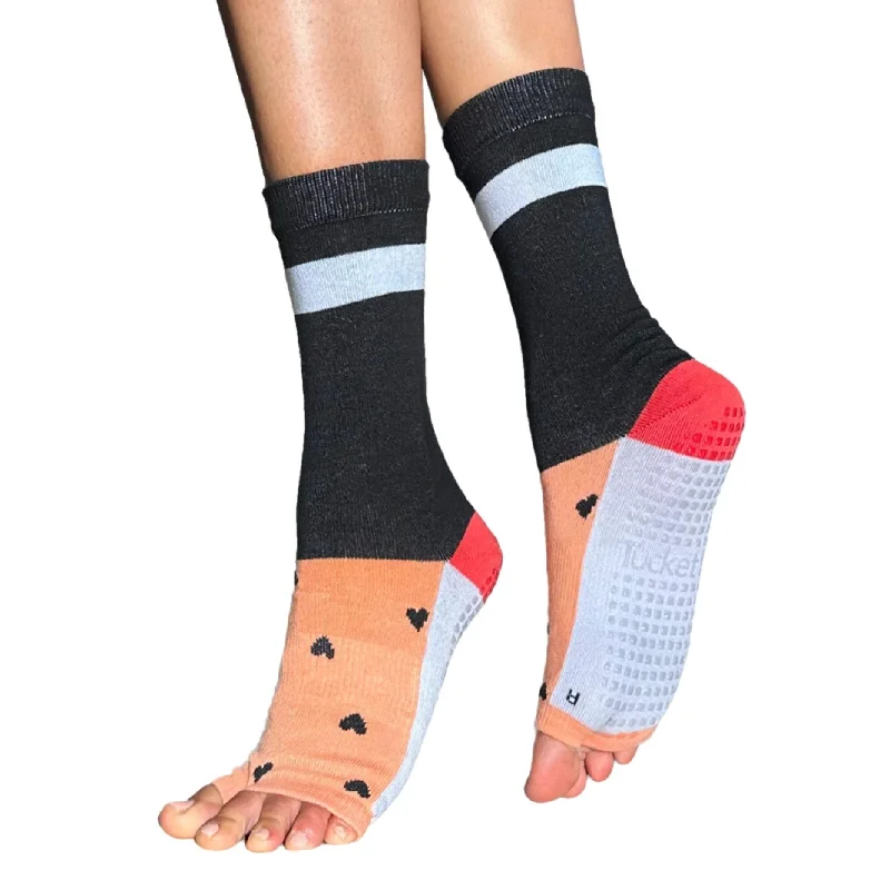 sock deals hiking -  Crew Toeless - Spice Color Blocking (Barre / Pilates)