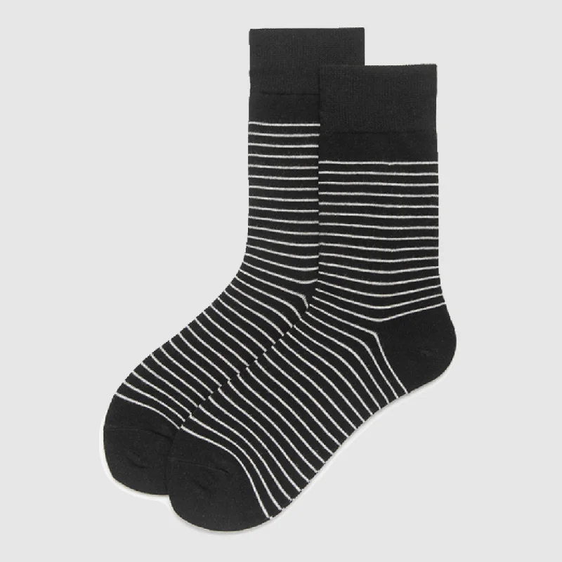 sock quality thermal -  Unisex Black & White Striped Crew Socks