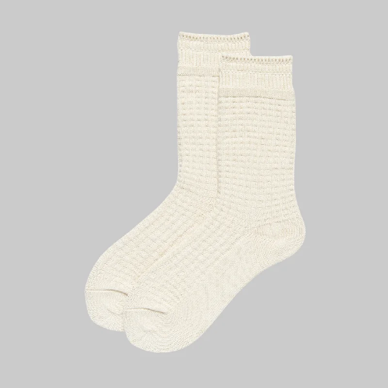 sock packaging custom -  Unisex Lightweight Textured Socks - Cream