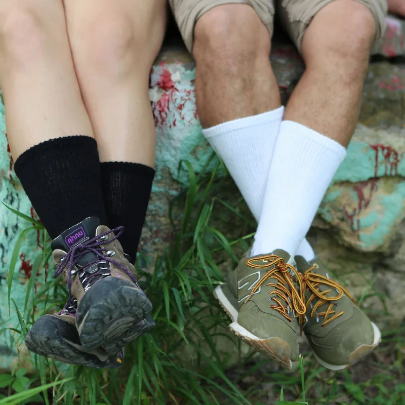 sock colors hiking -  Loose Fit  Cotton Crew Socks in Black