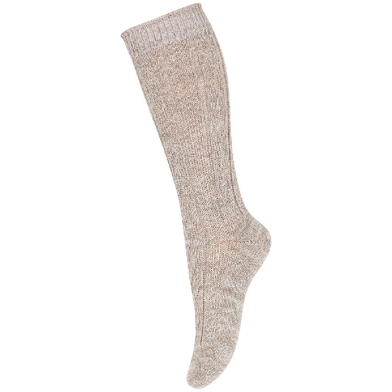 sock delivery running -  Mp Danmark Wally Knee Socks Light Brown Melange