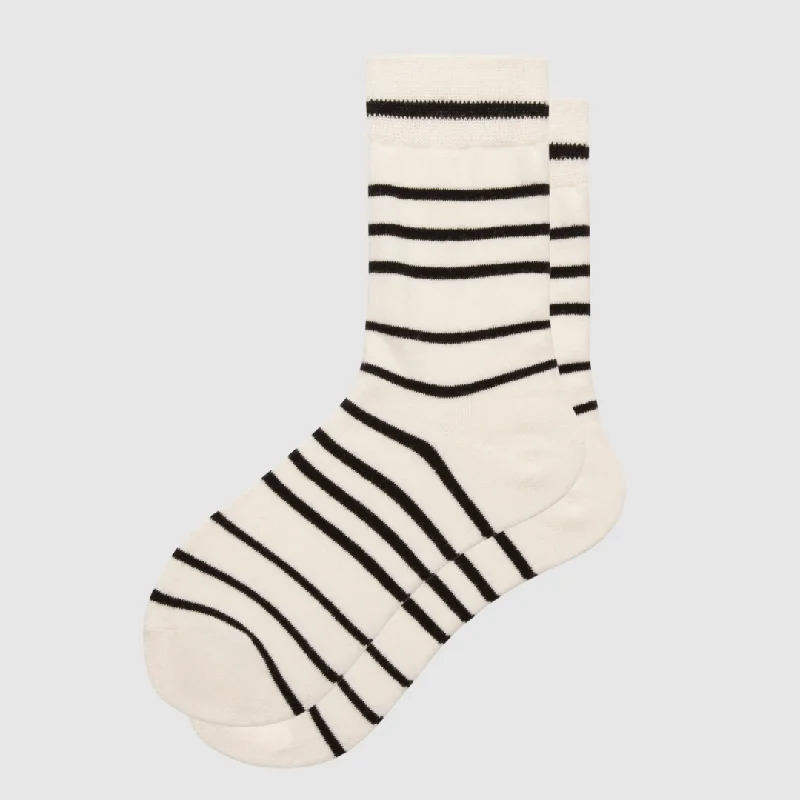 sock sales custom -  Unisex Black & White Striped Crew Socks