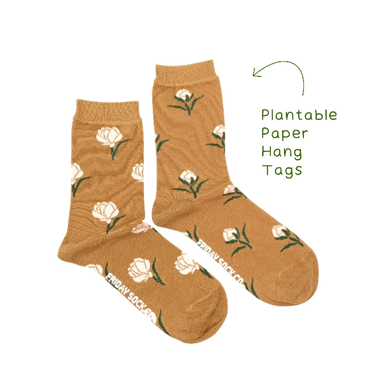 sock patterns hiking -  Friday Sock CO - Women's Blooming Flower Socks | Seed Paper Tag | Mismatched